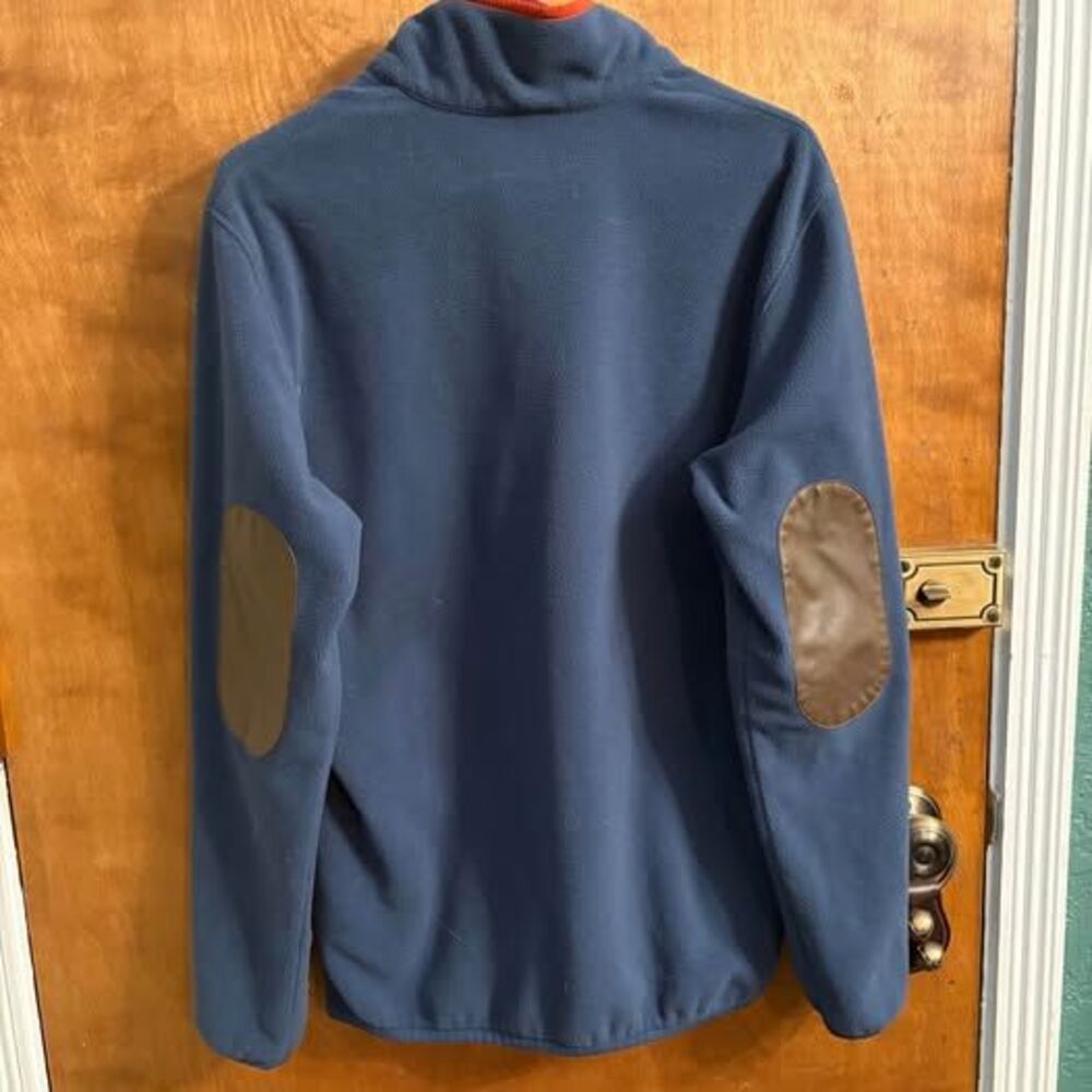 Obermeyer Men’s Fleece Quarter Snap Elbow Patches Orange Blue Men's S - Picture 10 of 10